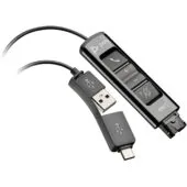 Poly DA85 Wideband QD-to-USB Adapter - USB-A & USB-C - Black