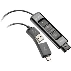 Poly DA85 Wideband QD-to-USB Adapter - USB-A & USB-C - Black