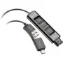 Poly DA85 Wideband QD-to-USB Adapter - USB-A & USB-C - Black