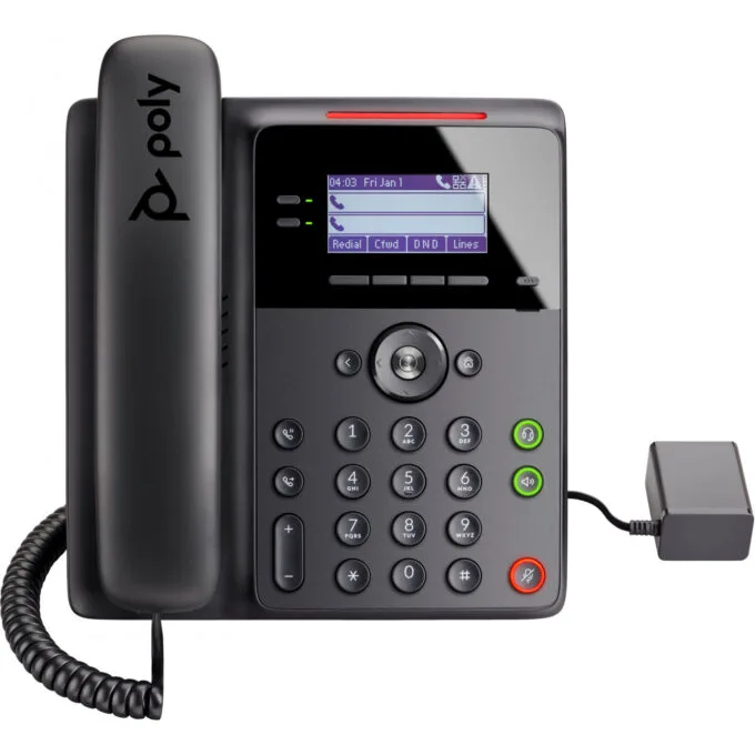 Poly Edge B20 IP Desk Phone - Black - 2-Line, PoE, Gigabit Ethernet, 2.8" LCD — image 1