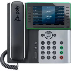 Poly Edge E550 - 12-Line IP Desk Phone, Black - 5-inch IPS display, Gigabit Ethernet, Dual-band Wi-Fi, Bluetooth 5.0