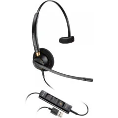 Poly EncorePro 515-M Headset - Monaural USB-A & USB-C, Microsoft Teams Certified, Black
