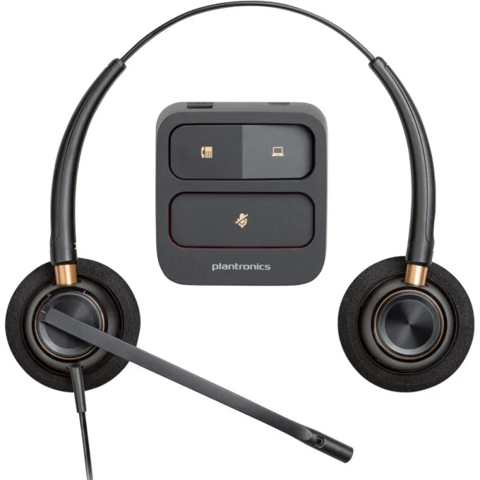 Poly EncorePro 520 Binaural Headset - 89434-02 - Wired Quick Disconnect, Black, Supra-aural, Boom Mic — image 2