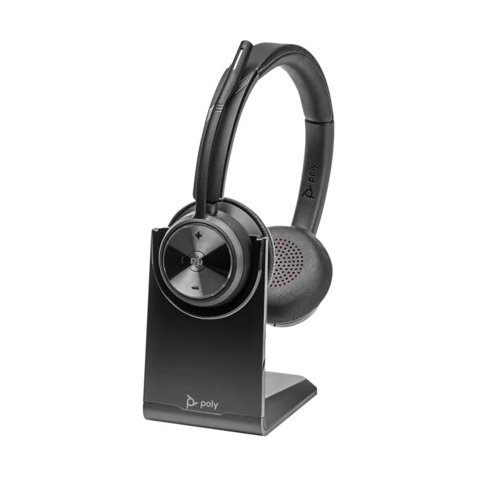 Poly Savi 7320 UC - DECT Binaural Headset - Microsoft Teams Certified, Black, USB-A Wireless Base — image 1