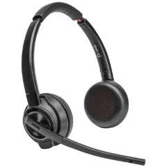 Poly Savi 8420 Office DECT Wireless Binaural Headset - Microsoft Teams Certified - Black