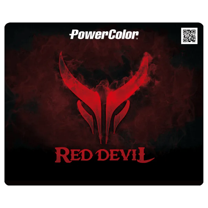 PowerColor Red Devil Medium Mousepad - Gaming Fabric Surface - Red/Black — image 1