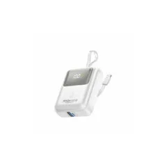 POWERPOD-10.WHITE 10000mAh COMPACT POWERBANK 35W W BUILT-IN USB-C CABLE PROMATE