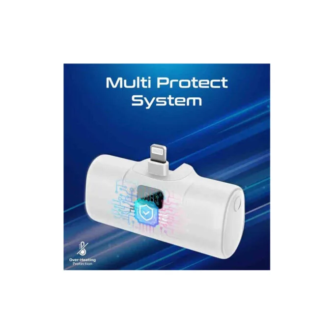 POWERUP-I.WHITE 5000mAh COMPACT FAST POWERBANK W BUILT-IN LIGHTNING CONNECTOR PROMATE — image 8
