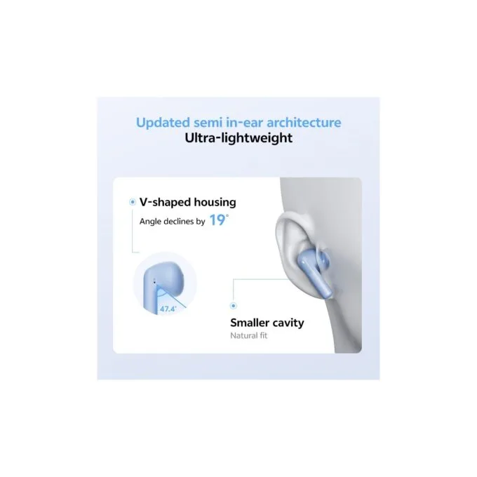 QCY AilyBuds E20 Clear Blue - E20 - Hybrid ANC TWS Earbuds, 6 mics, 13mm driver, IPX4, BT5.4, 35h — image 11
