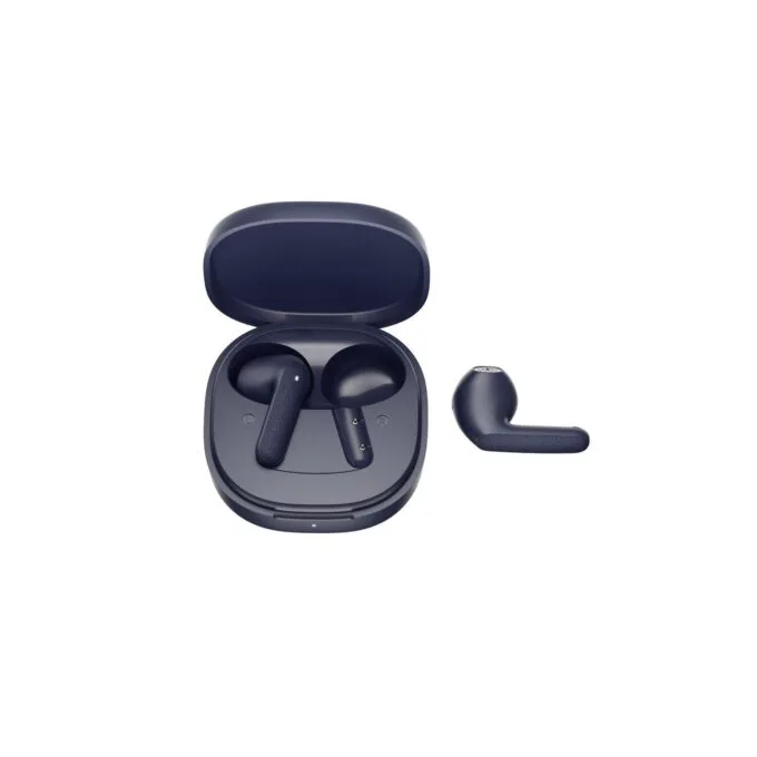 QCY Air Blue Semi-Ear TWS Earbuds, quad Mic ENC multi-point connection, leather grain case - T41 - Blue — image 2