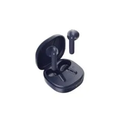 QCY Air Blue Semi-Ear TWS Earbuds, quad Mic ENC multi-point connection, leather grain case - T41 - Blue