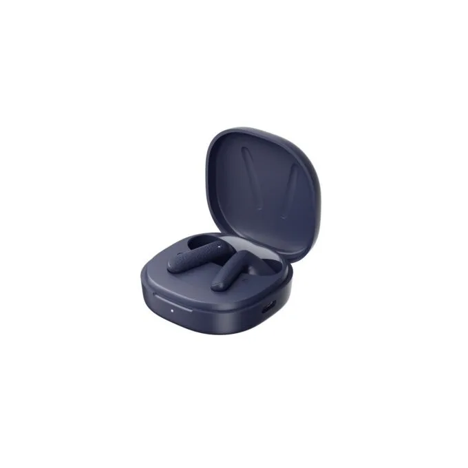 QCY Air Blue Semi-Ear TWS Earbuds, quad Mic ENC multi-point connection, leather grain case - T41 - Blue — image 4