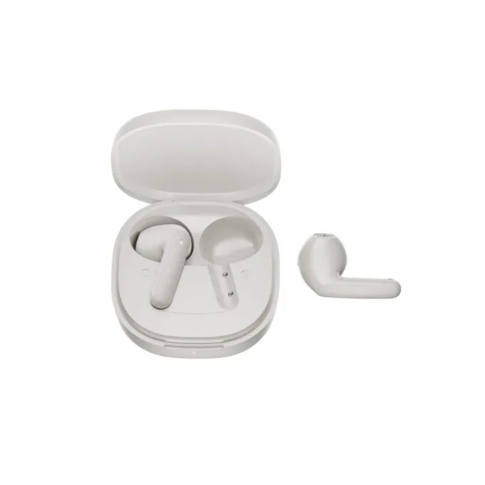 QCY Air White Semi-Ear TWS Earbuds - Quad Mic ENC, Multi-Point, Leather Case — image 4