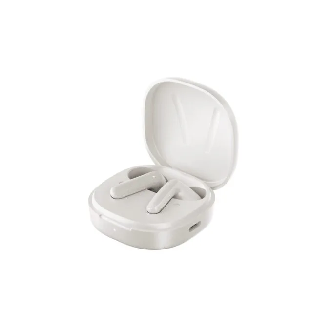 QCY Air White Semi-Ear TWS Earbuds - Quad Mic ENC, Multi-Point, Leather Case — image 5