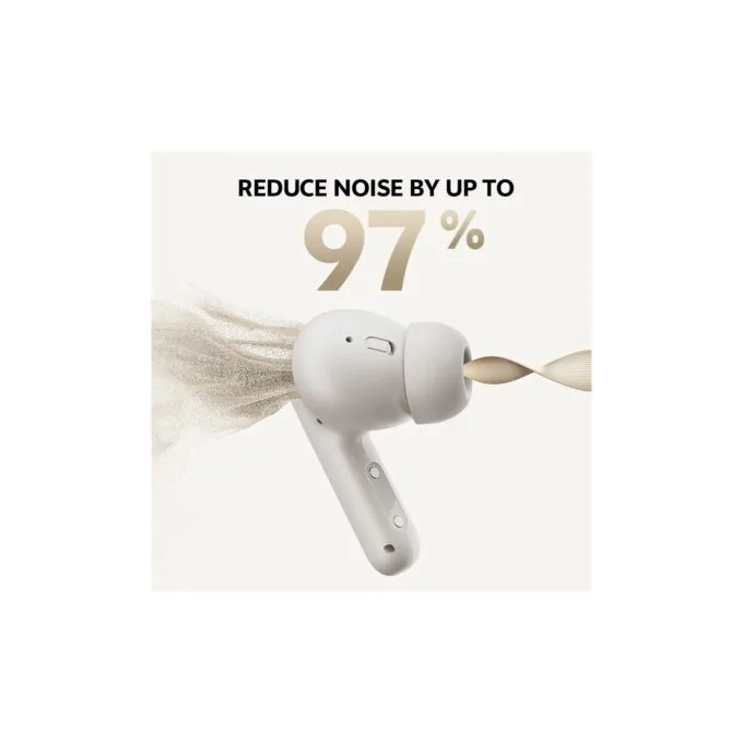QCY Buds ANC Cream Grey - HT15 - 45dB ANC, TWS Earbuds, 35h Total Battery, 5-mic ENC — image 7
