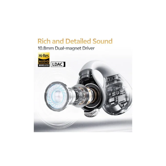 QCY Crossky C30S Black (QT33S) Open Ear BT6.0 LDAC AAC SBC Earbuds 40h Call noise AI cancelation Dua — image 5