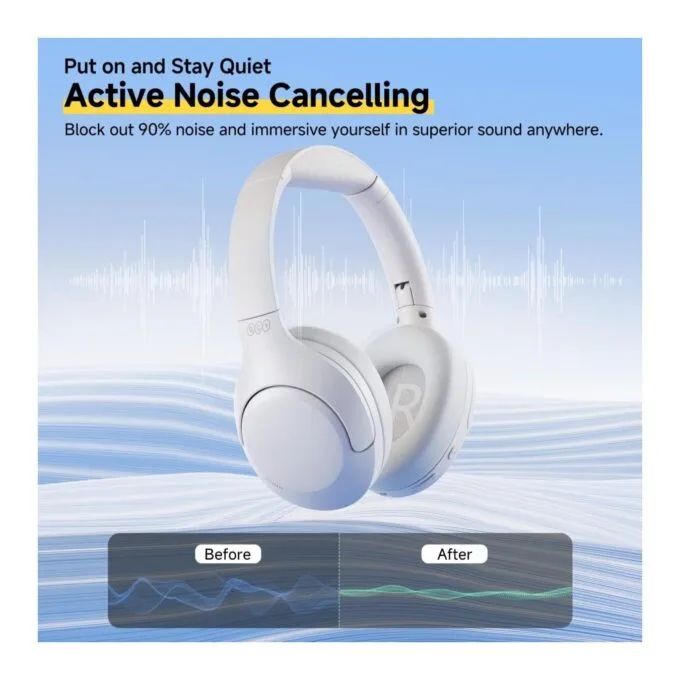 QCY H3 Lite Headset White - H3 Lite - ANC, 40mm Drivers, 68ms Latency, 60h Battery — image 2