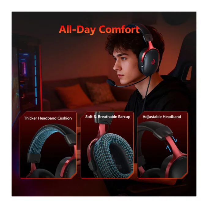 QCY Heroad VN200 PRO 7.1 USB Wired RGB Gaming Headset PS4 PS5 PC — image 5