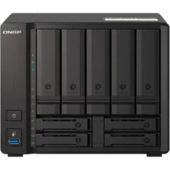 QNAP 9-Bay NAS - TS-H973AX - AMD Ryzen V1500B 2.2GHz, 32GB DDR4, SATA & U.2 NVMe, Black
