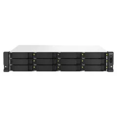 QNAP TS-1264U-RP-8G - 12-Bay 2U Rack NAS, Intel Celeron 2.0/2.9GHz, 8GB DDR4, Redundant PSU, Aluminum/Black
