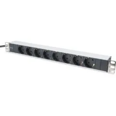 Rack-mount Power Strip - 19-inch 1HE - Black, 8-outlet, 2 m cord