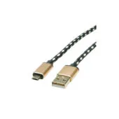 ROLINE GOLD USB 2.0 Kabel Typ A ST - Micro B ST reversibel 0.8m