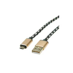 ROLINE GOLD USB 2.0 Kabel Typ A ST - Micro B ST reversibel 0.8m