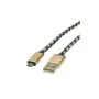 ROLINE GOLD USB 2.0 Kabel Typ A ST - Micro B ST reversibel 1.8m