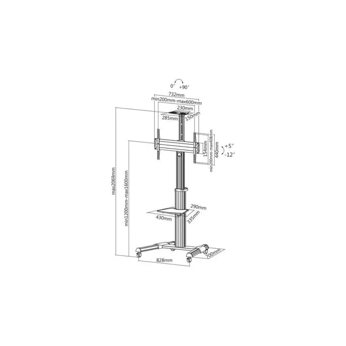 ROLINE LCD- TV-Rollstnder. 37-70 Zoll. bis 50 kg. silberfarben — image 2