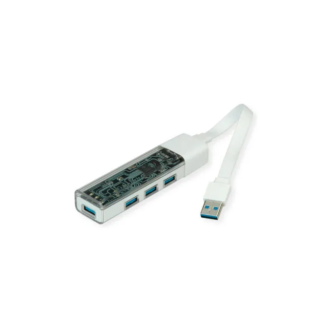 ROLINE Mobiler USB 3.2 Gen 1 Hub. 4fach. Typ A+C Anschlusskabel — image 4