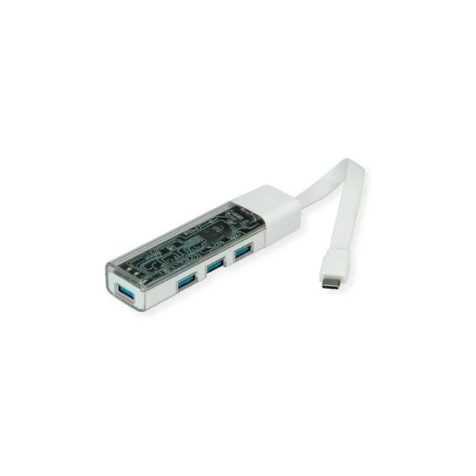 ROLINE Mobiler USB 3.2 Gen 1 Hub. 4fach. Typ A+C Anschlusskabel — image 7
