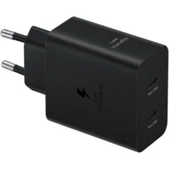 Samsung 50W Power Duo Charger - EP-T5020 - Dual USB-C Fast Charger with 1.8m 5A Cable, Black