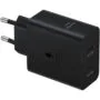 Samsung 50W Power Duo Charger - EP-T5020 - Dual USB-C Fast Charger with 1.8m 5A Cable, Black