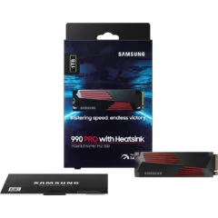 Samsung 990 PRO 1TB M.2 2280 NVMe PCIe 4.0 x4 SSD with Heatsink - MZ-V9P1T0CW