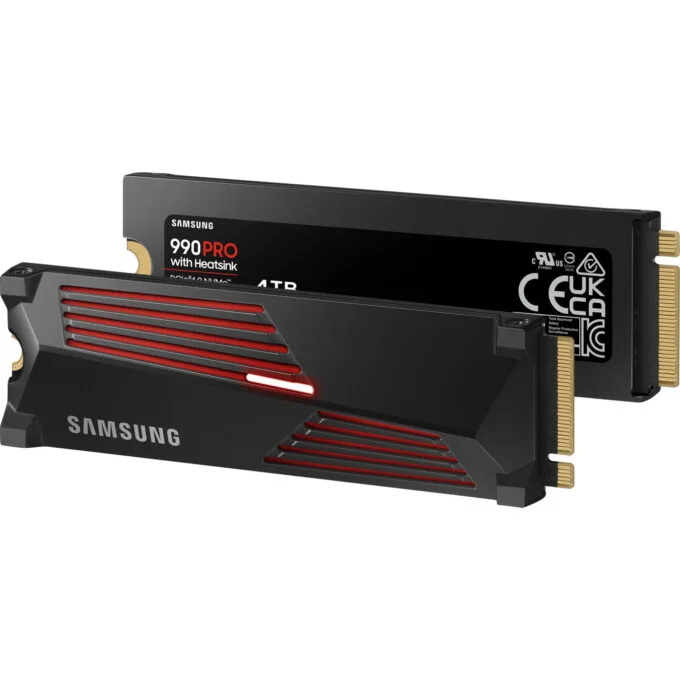 Samsung 990 PRO 4TB M.2 2280 NVMe PCIe 4.0 x4 SSD w/ Heatsink MZ-V9P4T0CW — image 3