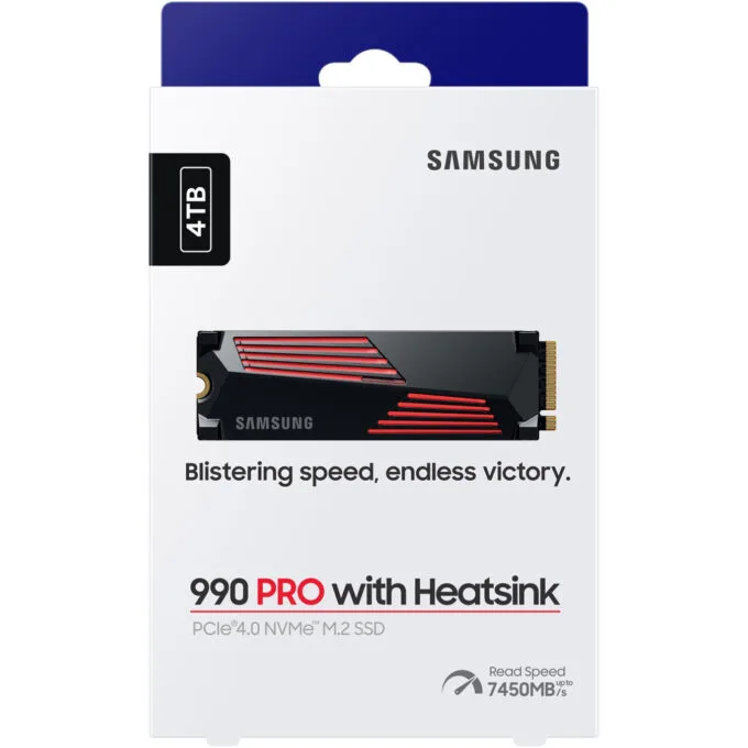 Samsung 990 PRO 4TB M.2 2280 NVMe PCIe 4.0 x4 SSD w/ Heatsink MZ-V9P4T0CW — image 4