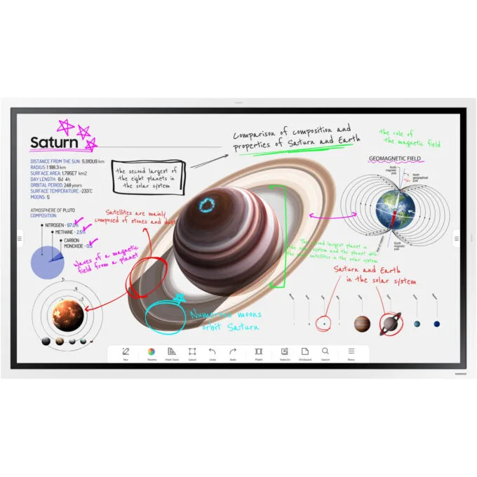 Samsung Flip Pro - WM55B - 55-inch 4K UHD (3840x2160) Tizen, 32GB, Multi-Touch, USB-C/HDMI/DP, White/Grey — image 1