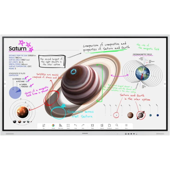 Samsung Flip Pro WM85B - 85in (216cm) 4K UHD MultiTouch LCD, VA Panel, 350 cd/m², Grey/White — image 1
