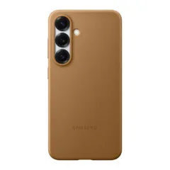 Samsung Kindsuit Faux Leather Case - Galaxy S25 - Camel Brown Slim Protective Cover