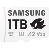 Samsung microSDXC MB-MD1T0S - 1TB UHS-I (U3) V30 A2, 180MB/s Read, SD Adapter, Black/Grey/White