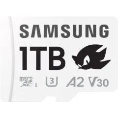 Samsung microSDXC MB-MD1T0S - 1TB UHS-I (U3) V30 A2, 180MB/s Read, SD Adapter, Black/Grey/White