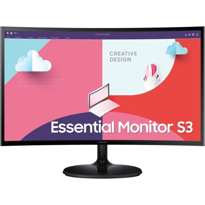 Samsung Monitor - S24C364EAU - 61cm 24'' (1920x1080) Essential Curved 16:9 4ms HDMI VGA Full HD Black — image 8