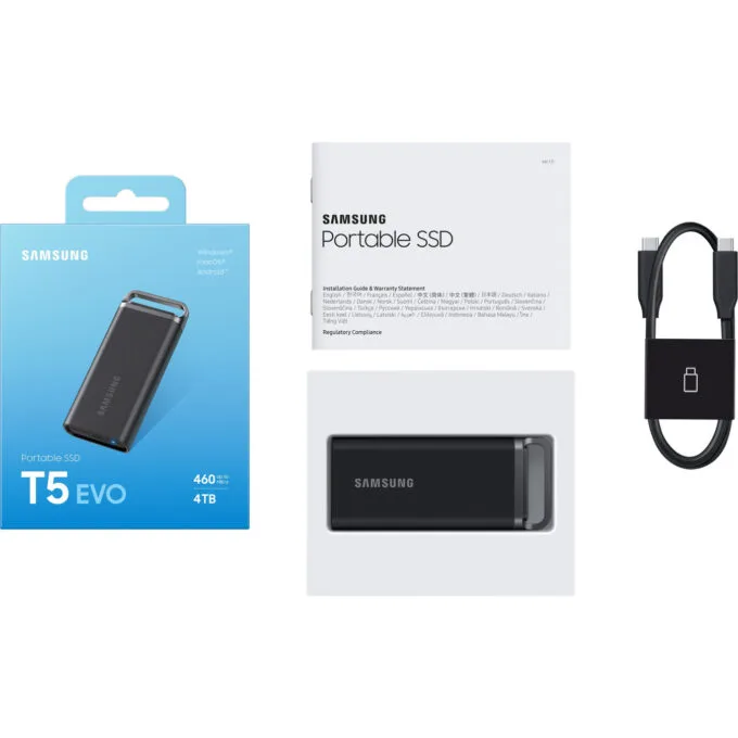 Samsung Portable SSD T5 EVO - MU-PH4T0S - 4TB, USB 3.2 Gen1 (5Gbps), 460MB/s, Black — image 5