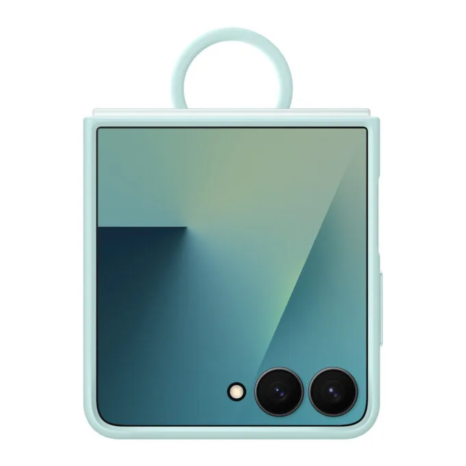Samsung Ring Silicone Case for Galaxy Z Flip7 - Mint (Light Cyan) Protective Back Cover — image 1