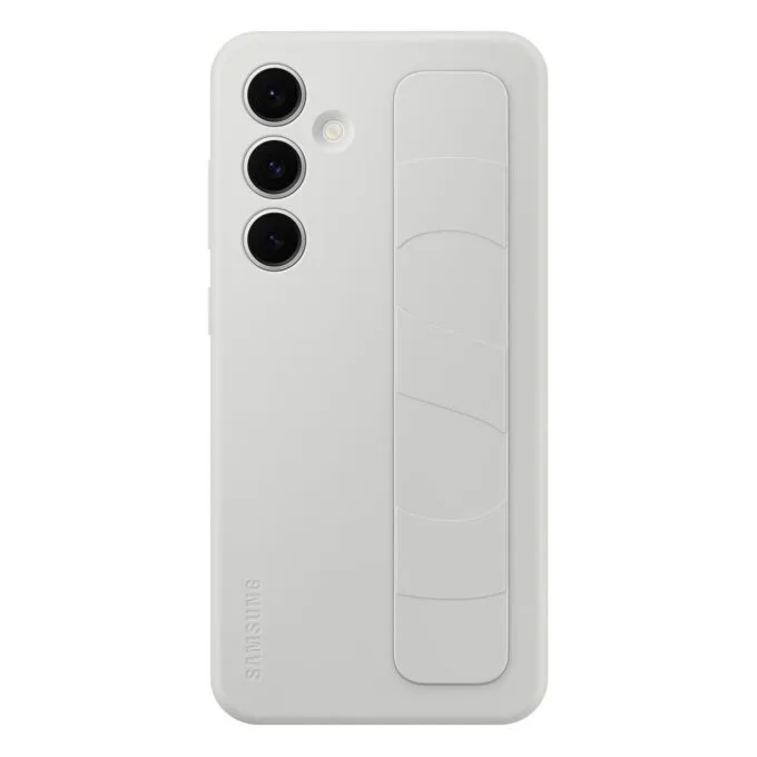 Samsung Standing Grip Case - Galaxy S24 FE - Silicone Protective Cover with Kickstand, Grey — image 1