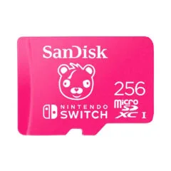 SanDisk 256GB microSDXC for Nintendo Switch - Fortnite Edition - SDSQXAO-256G-GN6ZG - Pink, UHS-I 100MB/s