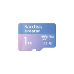 SanDisk Creator microSDXC Card - 1TB - Blue, UHS-I, Class 10, 190MB/s Read, 130MB/s Write
