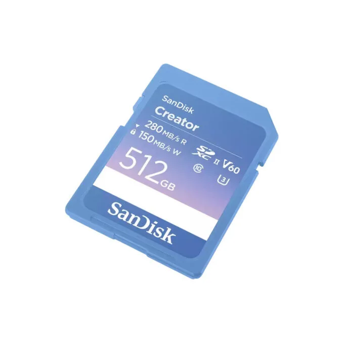 SanDisk Creator SD UHS-II 512GB - Blue, SDXC, U3/V60, Class 10, 280MB/s Read, 150MB/s Write — image 2