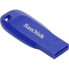 SanDisk Cruzer Blade - 64GB USB 2.0 Flash Drive - Electric Blue, Capless with Key Ring