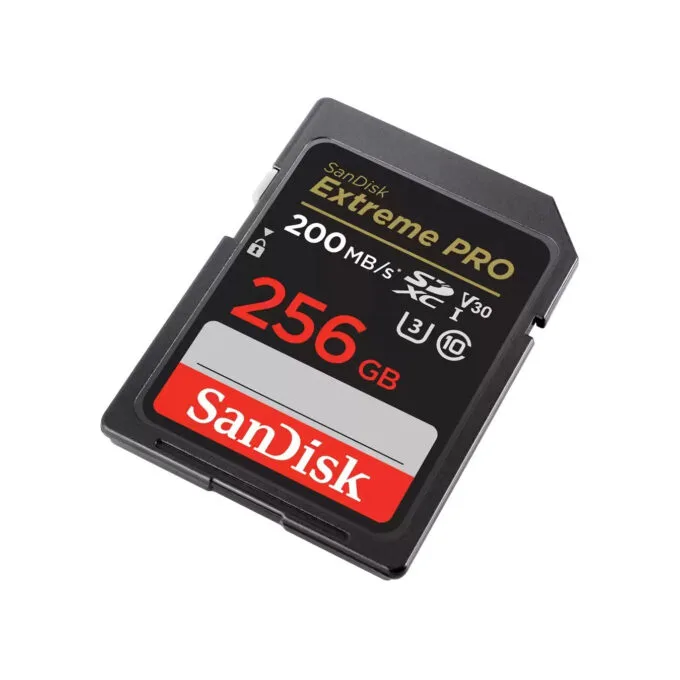 SanDisk Extreme PRO SDXC 256GB - Black, U3, V30, 200 MB/s Read, 90 MB/s Write — image 2
